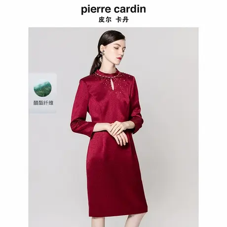 【皮尔卡丹女装】秋季复古中式端庄礼服连衣裙【专柜正品】图片