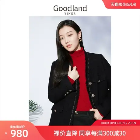 音儿美地女装2022冬季新款毛须边设计感轻薄短款白鹅绒羽绒服图片