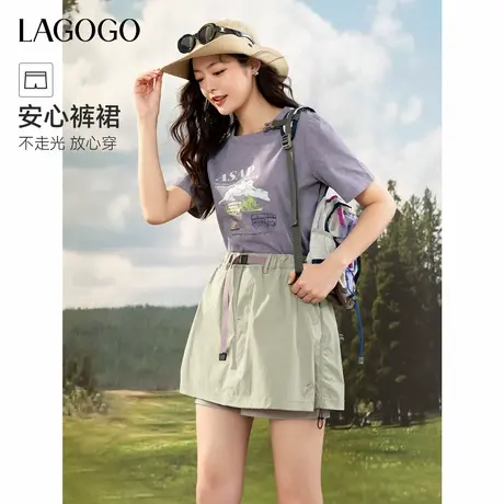 【户外穿搭】LAGOGO舒适工装裙裤女拉谷谷2025年夏季新款宽松短裤图片