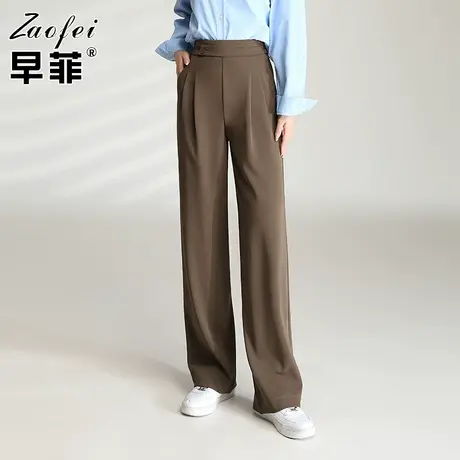 黑色高腰显瘦阔腿裤女2022秋季新款垂感拖地裤直筒长裤休闲西装裤图片