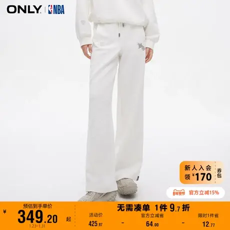 ONLY奥莱夏季NBA联名百搭高腰抽绳直筒休闲裤女图片