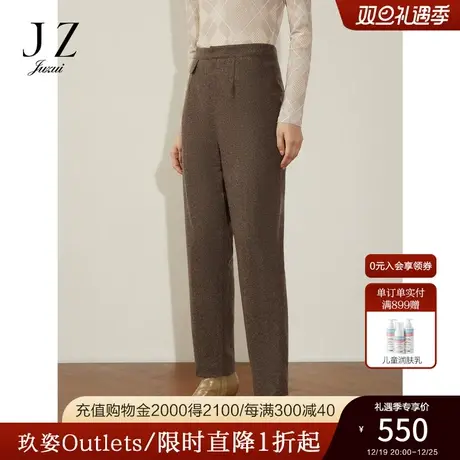 商场同款JZ玖姿立体剪裁经典西裤骑士裤女2023冬季新款JWCD11136图片