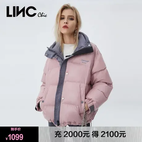 LINC金羽杰羽绒服女2023年冬新款反季短款女款面包服专柜断码清仓图片