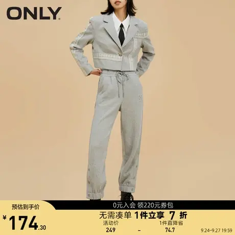 ONLY奥莱夏季时尚系带收腰束脚宽松显瘦加绒休闲卫裤女图片