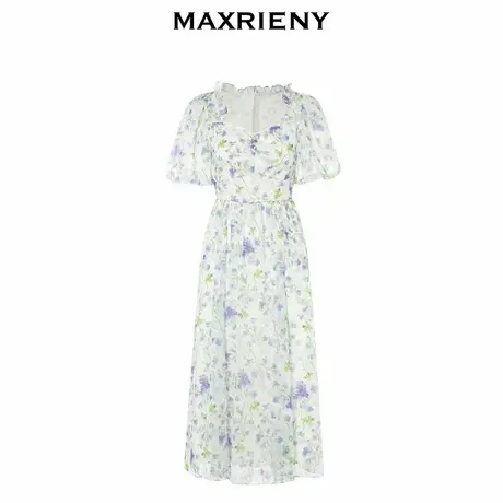 【奥莱】MAXRIENY法式茶歇裙仙气连衣裙风泡泡袖园艺风裙子图片