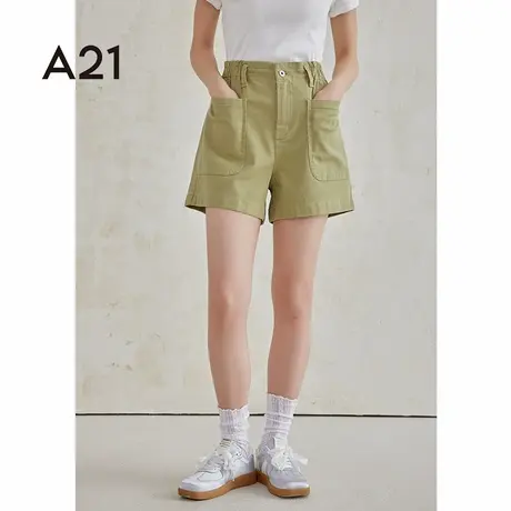 A21女装宽松短裤高腰显瘦大口袋设计感夏三分裤子休闲裤流行穿搭图片
