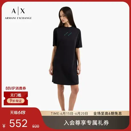 ARMANI EXCHANGE/阿玛尼2025夏季新款女士全棉T恤式短款连衣裙图片