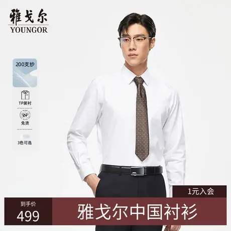 【200支】TP系雅戈尔衬衫春季商务TNDP免烫装衬易打理长袖衬衫图片