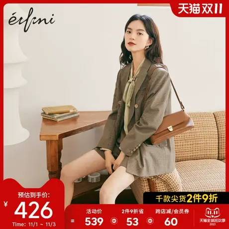 伊芙丽职场西装女2021年新款女装早秋时尚炸街小西服小个子外套图片