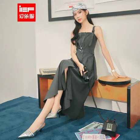 IEF/爱依服裙子2025夏季新款美式休闲运动学院风设计感吊带长裙图片