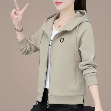 连帽卫衣外套女春秋2024新款时尚休闲运动服上衣洋气减龄拉链开衫图片