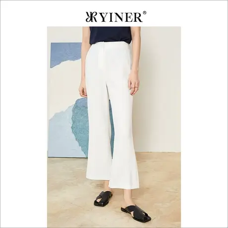 YINER音儿女装夏季通勤OL风微喇裤休闲裤图片