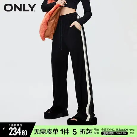 ONLY冬季休闲百搭设计感撞色高腰休闲裤女|123314019图片