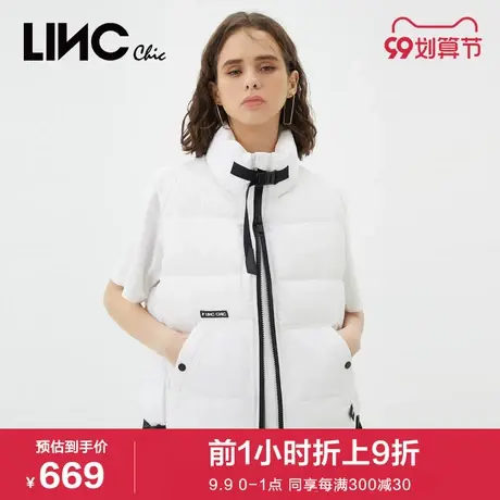 LINC金羽杰短款羽绒服女2023冬季新款反季清仓面包服马甲专柜断码图片
