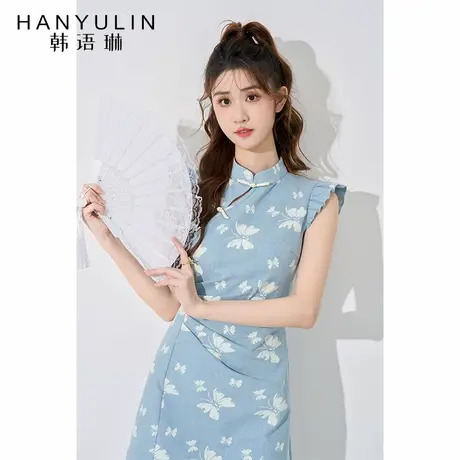 牛仔连衣裙女夏季2025新款法式气质收腰高级感中长款小众设计裙子图片