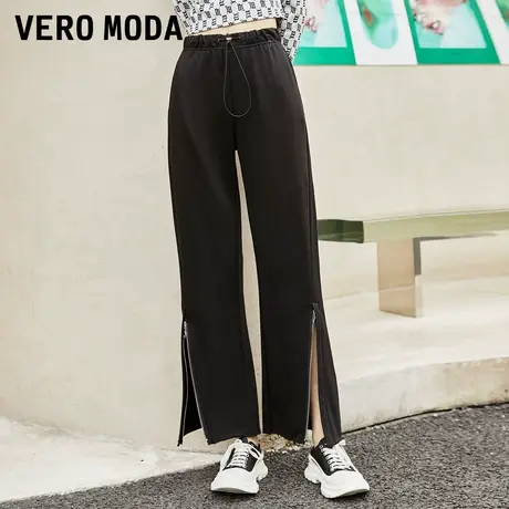 Vero Moda奥莱冬季清仓时尚通勤百搭中腰抽绳裤腿拉链九分休闲裤图片