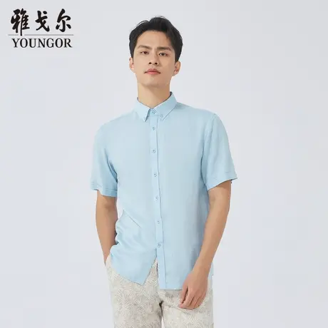 雅戈尔奥莱 商场同款男士短袖衬衫新款官方正品商务休闲短袖衬衫商品大图