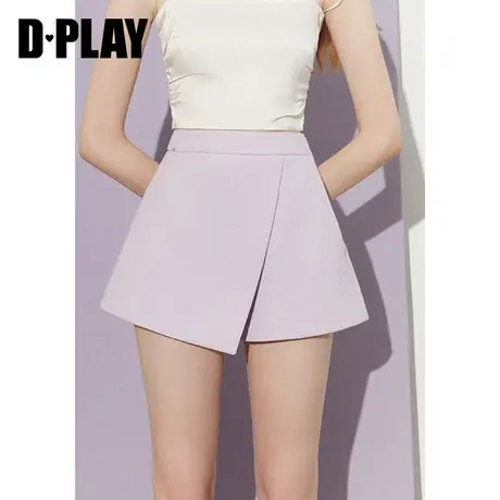DPLAY2023秋装新通勤OL气质高腰A字不对称搭片短裤图片