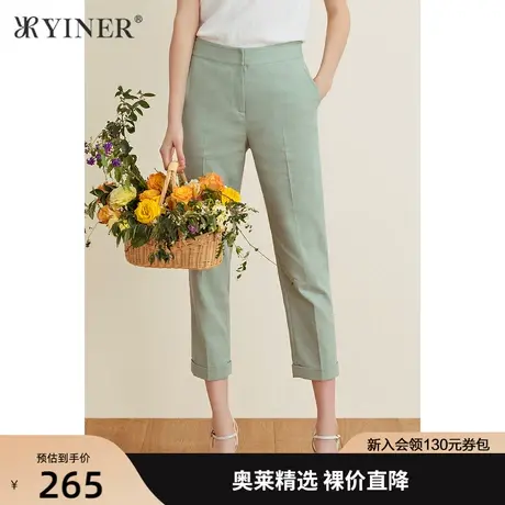 YINER音儿女装夏季新款修身通勤裤休闲裤图片