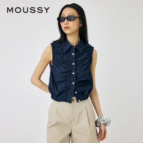 MOUSSY 夏季智性通勤风抽褶设计衬衫背心女010HS230-2521图片