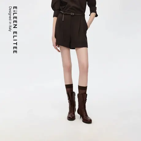 朗姿欧洲EiLEEN ELITEE2025年秋新款高腰廓形宽松通勤轻薄短裤图片