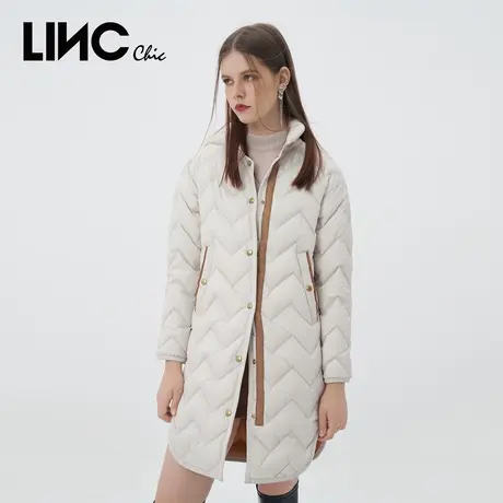 LINC金羽杰轻薄羽绒服女2023秋冬新款简约质感中长款反季专柜断码图片
