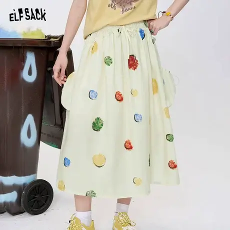 妖精的口袋彩色波点高腰半身裙女2025年夏季新款设计感休闲长裙子图片