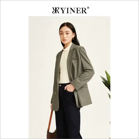 YINER音儿线上专选女装冬季双排扣纯羊毛西装外套图片
