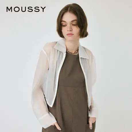 MOUSSY 夏季休闲风透视遮阳拉链抽绳衬衫女010HS230-2131商品大图