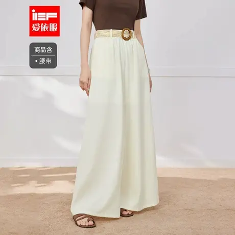 IEF/爱依服裤子2025夏季新款法式文艺知性通勤气质慵懒风阔腿裤图片