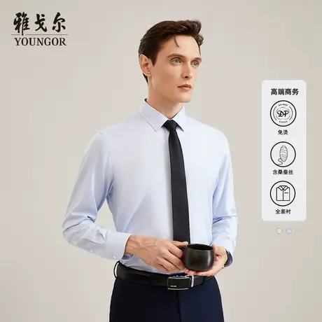 【桑蚕丝棉羊毛】TP系雅戈尔衬衫秋季高质商务TNDP装衬长袖衬衫图片