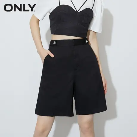 ONLY奥莱夏季高腰宽松直筒休闲简约百搭西装短裤女图片