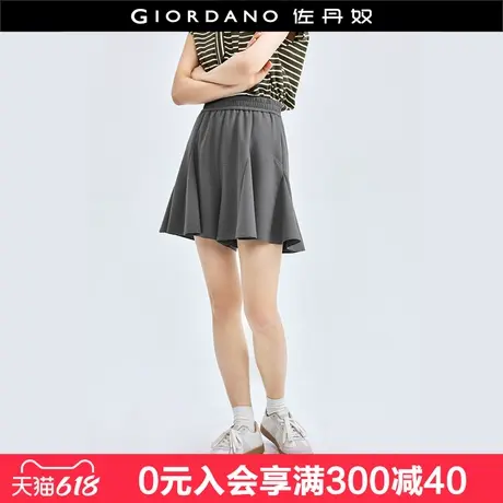 佐丹奴短裤女夏季新款甜美时髦女裤压褶松紧腰伞型裙裤女18404612图片