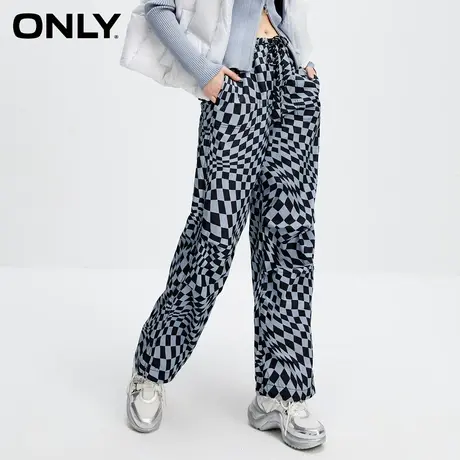 ONLY2023夏季新款时尚宽松显瘦抽绳满印阔腿休闲裤女图片