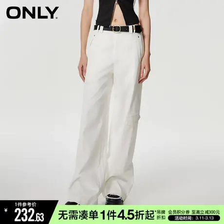 ONLY秋季复古宽松显瘦阔腿辣妹工装裤休闲裤女|123214008图片