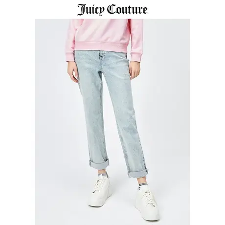 Juicy Couture橘滋牛仔裤女春季新款时尚水洗直筒阔腿宽松休闲裤图片