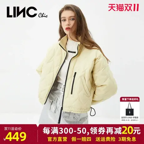 商场同款LINC金羽杰2023冬新款反季清仓轻薄羽绒服女短款夹克女款图片