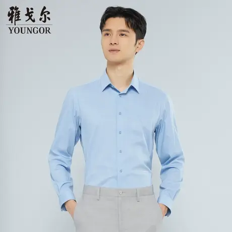 雅戈尔奥莱 商场同款男士长袖衬衫秋季新款官方商务休闲免烫衬衫图片
