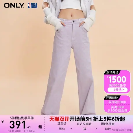 【买5免1】【上新】ONLY奥莱通勤风百搭高腰直筒男友裤牛仔裤女图片