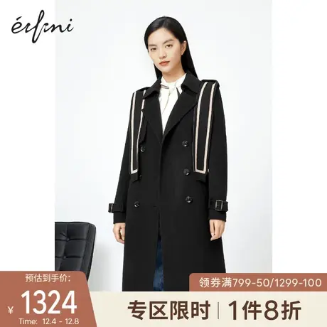 【商场同款】伊芙丽2020新款冬装韩版毛呢外套1BA770872图片