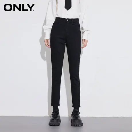 ONLY奥莱夏季加绒精致纽扣弹力修身小脚牛仔裤女图片