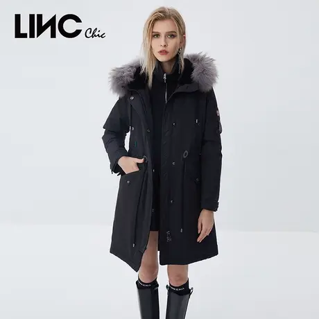商场同款LINC金羽杰羽绒服女2023年冬季新款中长款反季断码羽绒服图片