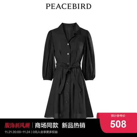 太平鸟女装2025春季新款衬衫式连衣裙A1FAD3218图片