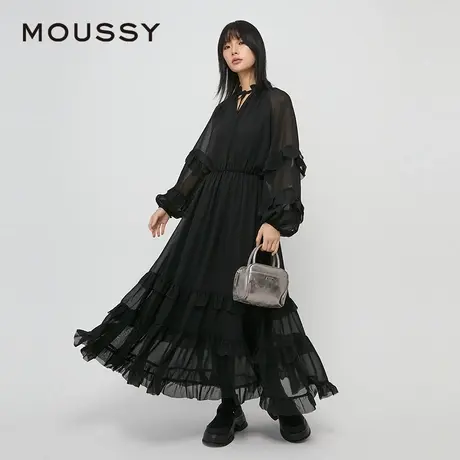 MOUSSY 24秋季新品法式优雅温柔风雪纺连衣裙028HAZ30-2261图片