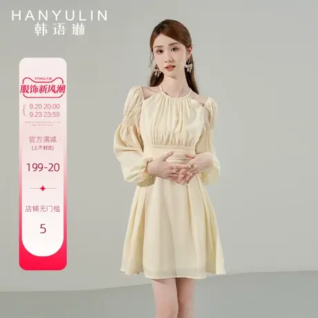 韩语琳连衣裙女春秋2023新款高级感气质显瘦秋季法式别致长袖裙子图片