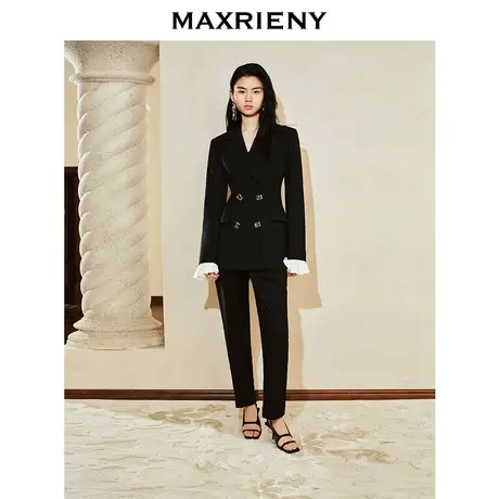 [3件8折]MAXRIENY精致都市宫廷军装裤子西裤高级气质感女装图片