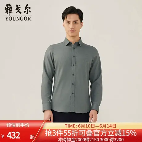【商场同款】雅戈尔男士长袖衬衫春季新款官方商务休闲长袖衬衫男图片