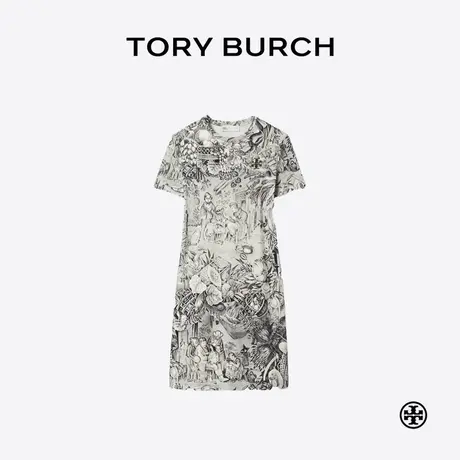 TORY BURCH 汤丽柏琦 印花棉质短袖T恤连衣裙 175575图片