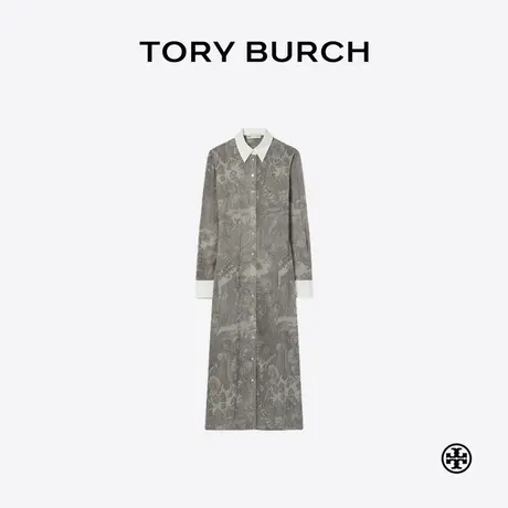 TORY BURCH 汤丽柏琦 印花束腰长袖连衣裙 174747图片
