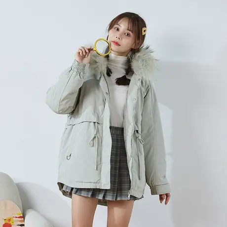 [商场同款]唐狮冬季羽绒服女中长派克羽绒服休闲宽松保暖外套商图片